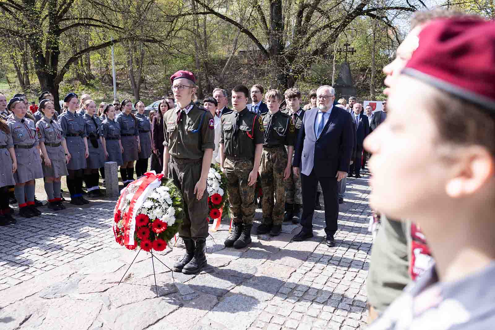 Uroczyste obchody Święta Narodowego Trzeciego Maja na wileńskiej Rossie.