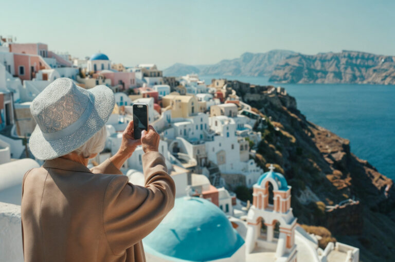W szczycie sezonu Santorini zmaga się z rekordową liczbą odwiedzających.