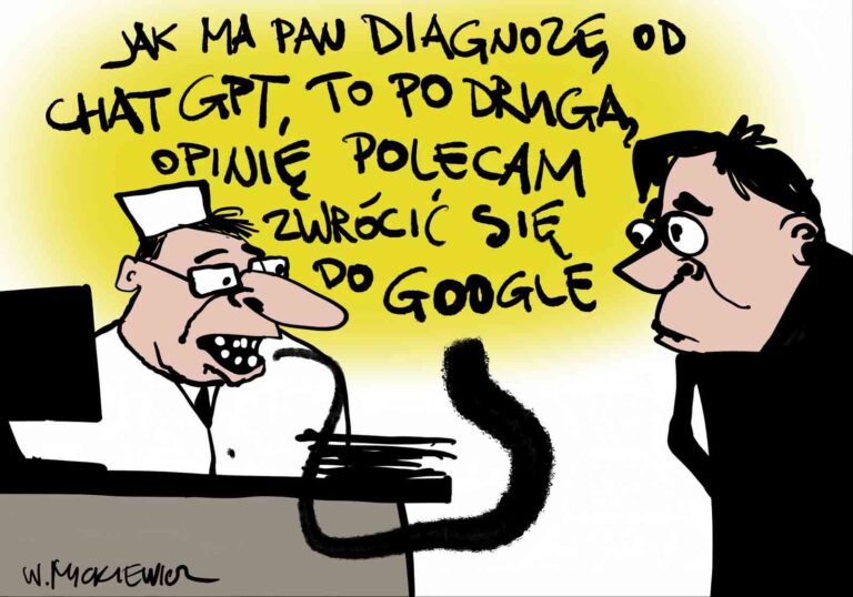 Karykatura. Pacjent u lekarza.