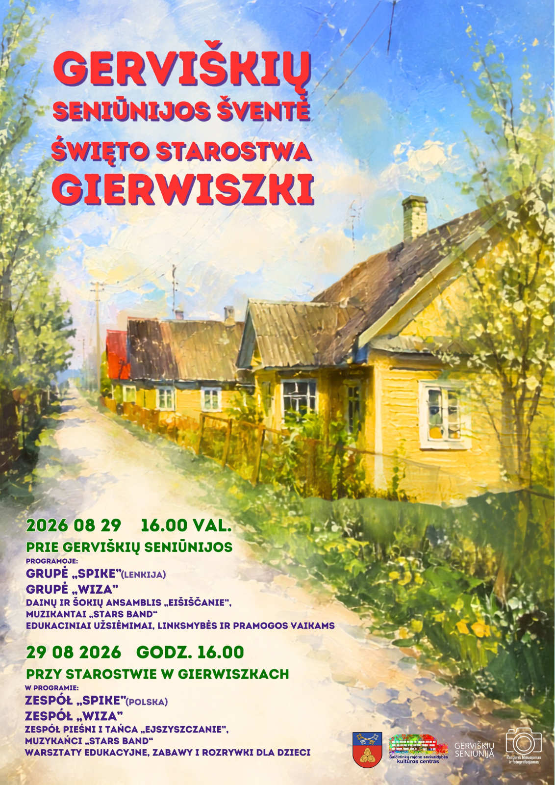 2026 Gerviškių seniūnijos šventė - 1 Afisz Święta Starostwa Gierwiszki.