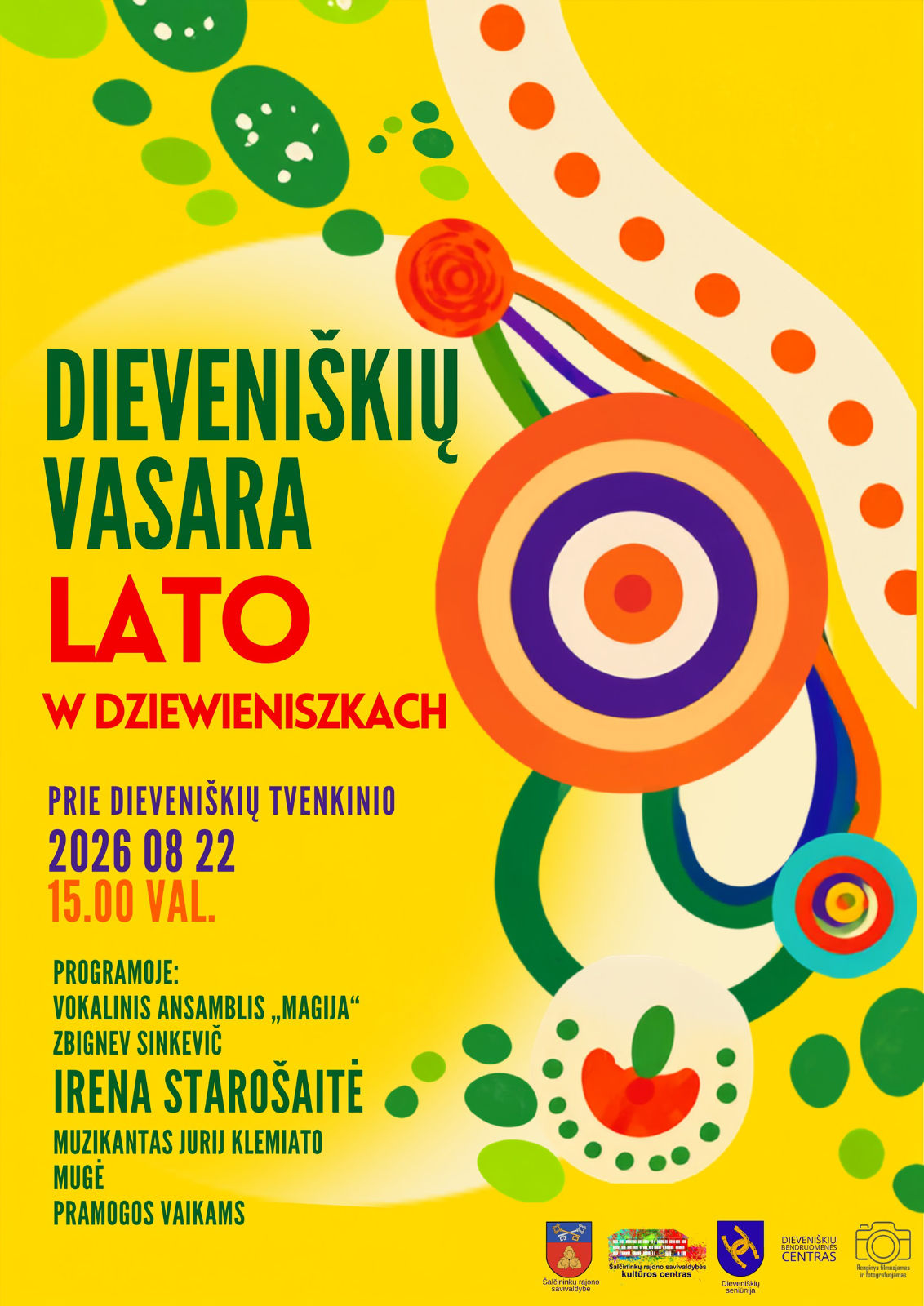 Afisz święta „Lato w Dziewieniszkach”.