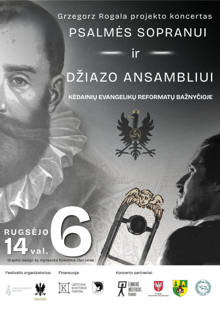 Afisz psalmów na sopran i zespołu jazzowego w Kiejdanach.