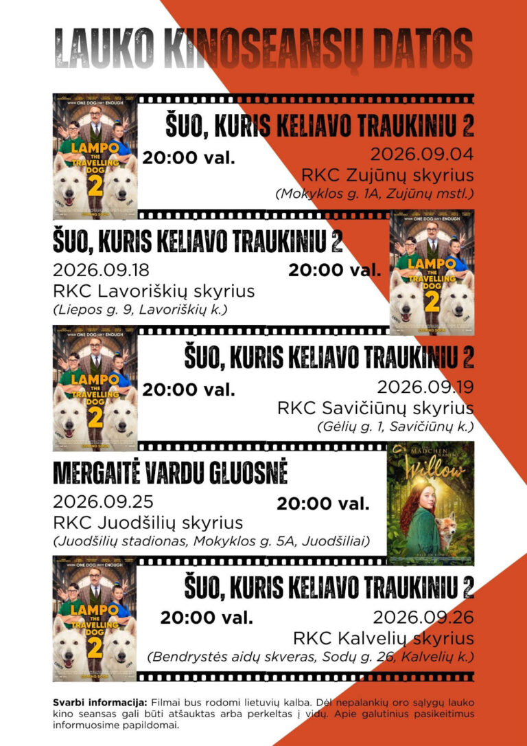 Afisz filmów pod gołym niebem.