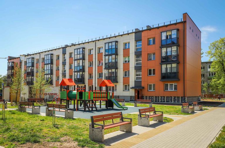 Modernizacja bloków wielomieszkaniowych na Litwie.