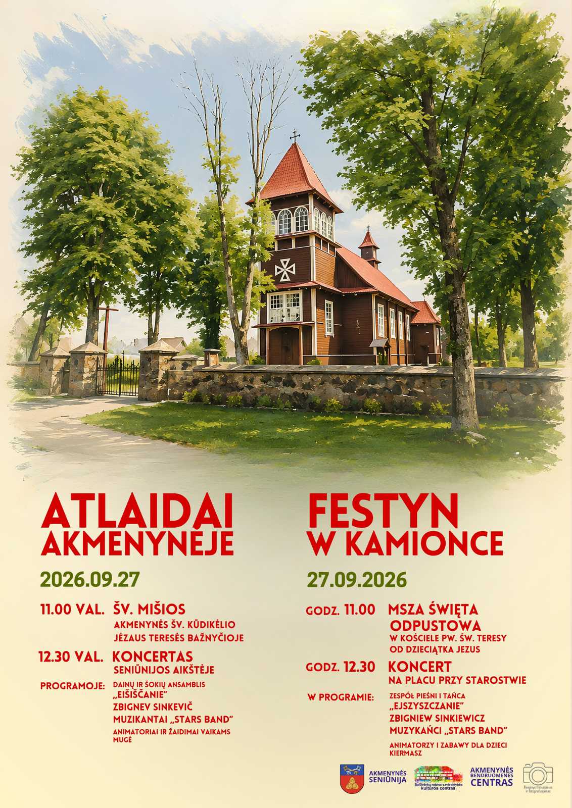 Akmenynės atlaidai 2026 - 1 Afisz Festynu w Kamionce.
