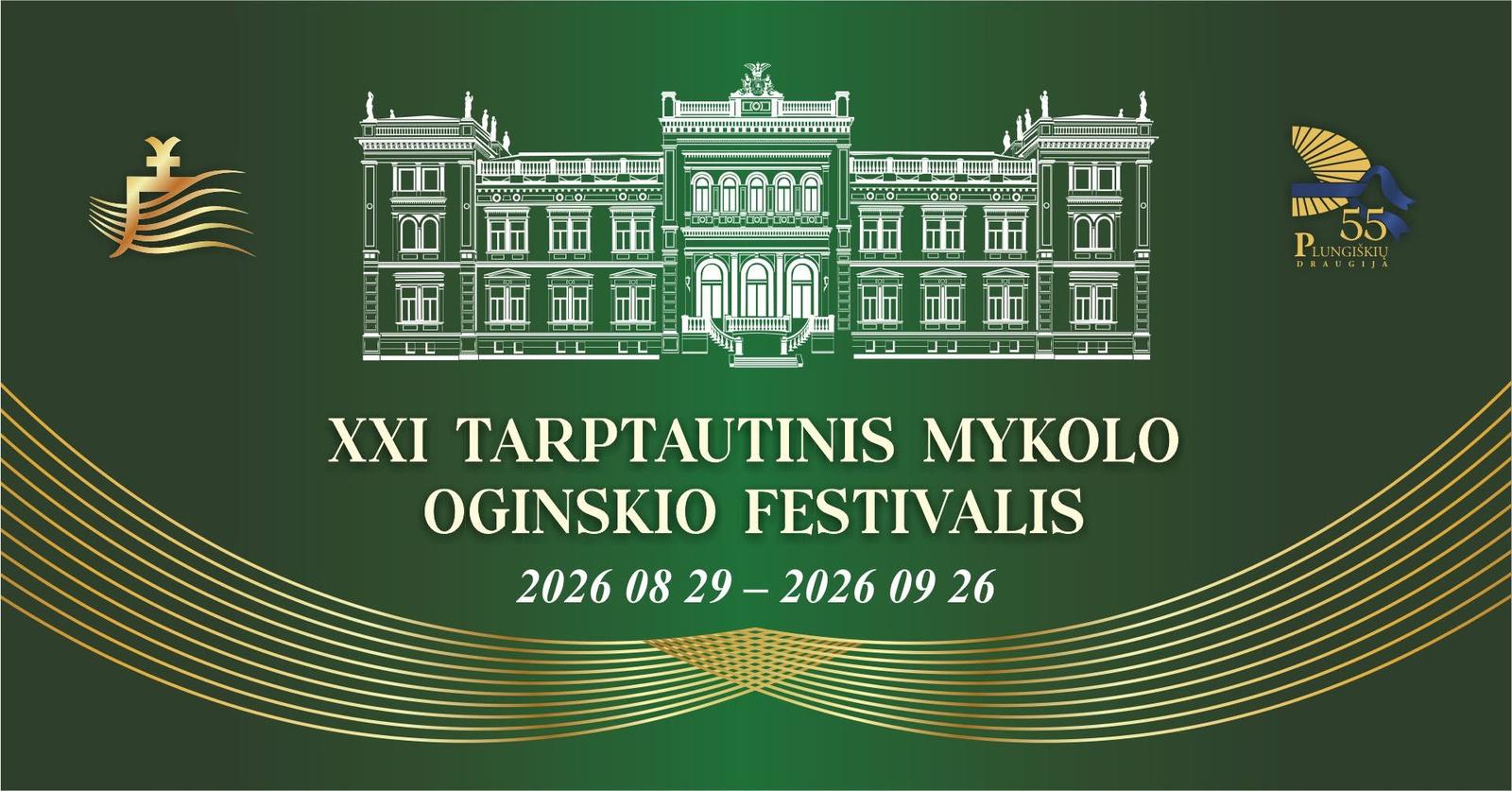Festivalio skelbimas 2-PORTAL Afisz: „W Płungianach odbywa się XXI Międzynarodowy Festiwal Michała Kleofasa Ogińskiego”.
