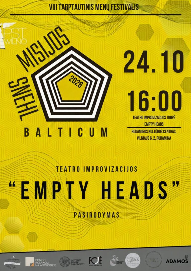 Afisz: „ Teatr improwizacyjny »Empty Heads« w Centrum Kultury w Rudominie”