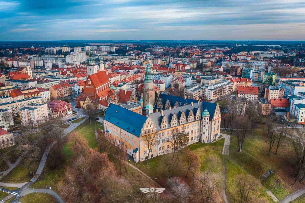 Oleśnica leży na Dolnym Śląsku na Nizinie Śląskiej, nad rzeką Oleśnicą – dopływem Widawy. Tuż obok zamku wznosi się Bazylika pw. św. Jana Apostoła.