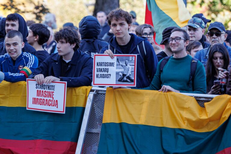 Mityngi w Wilnie dotyczące migracji [GALERIA]